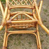 Pair of bamboo armchairs
