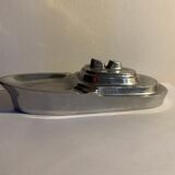 Ashtray, empty pocket aluminum boat 1950s