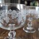 Lot de 6 verres à vin ballon buvant filigrané grappes de raisin