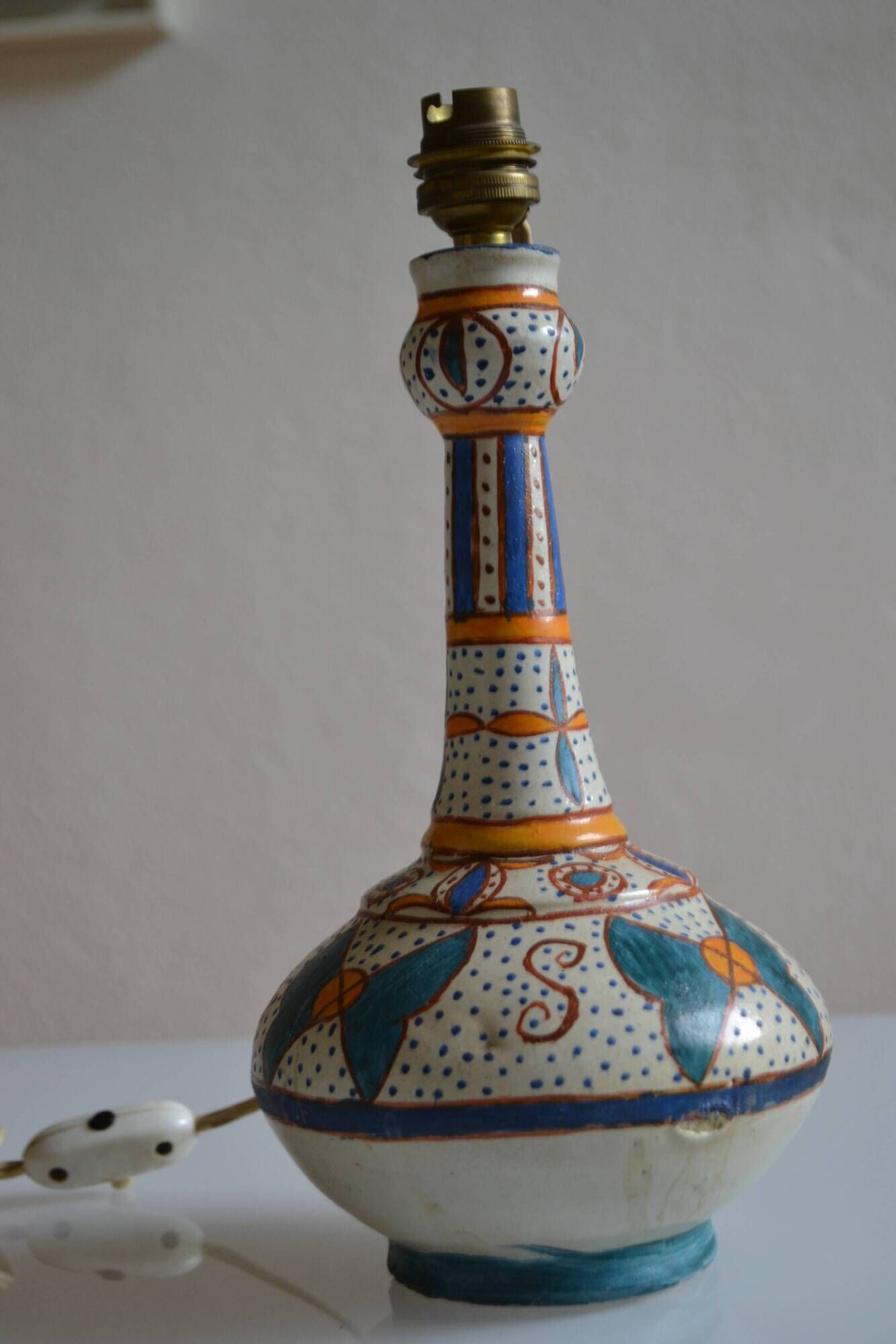 Antique ceramic lamp base Morocco Fez
