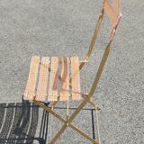 Golden folding chair by Yonel Lebivici and Bernard Berthet