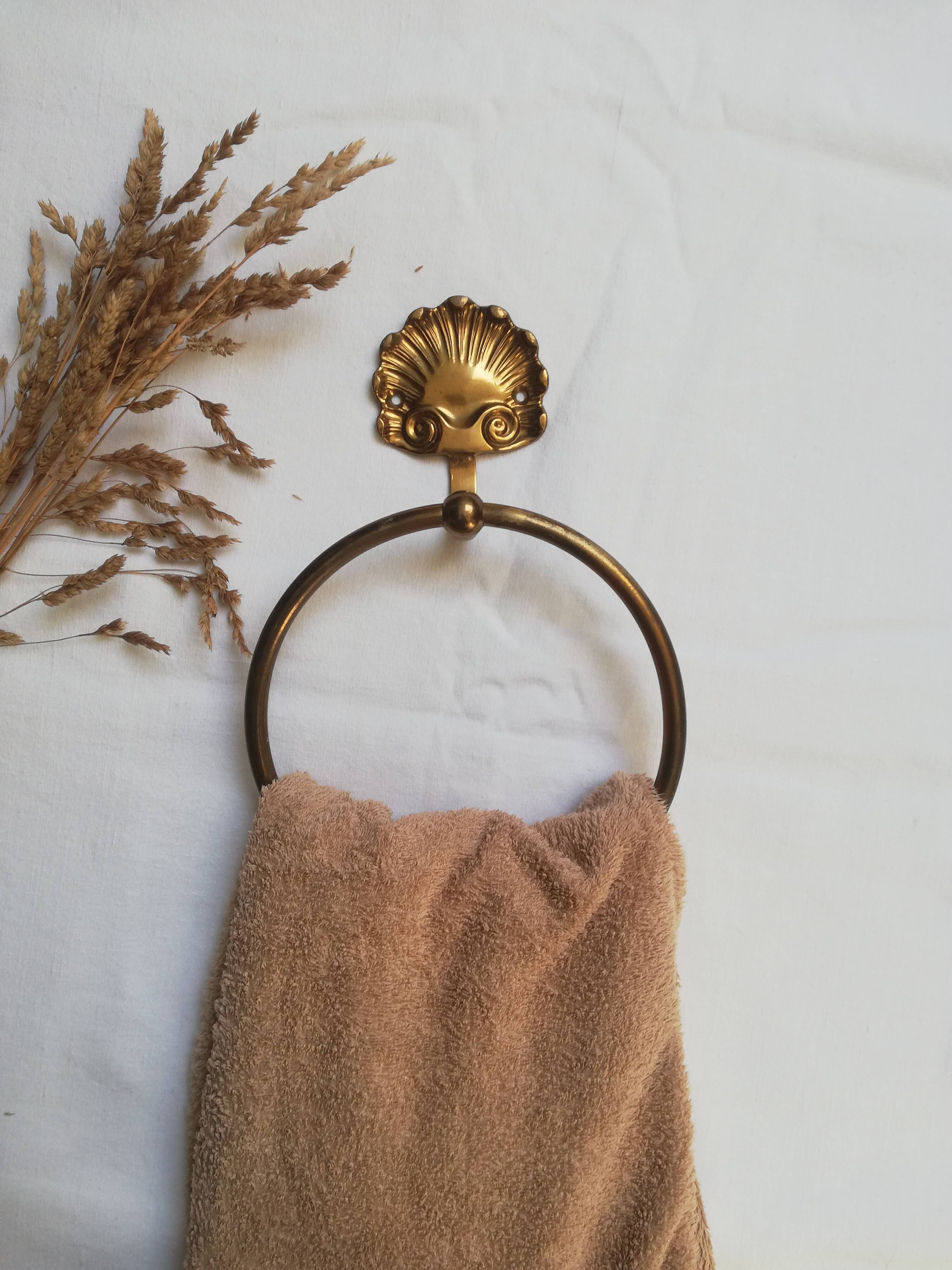 Vintage brass towel rack