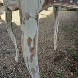 Antique square table with curved legs