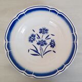 Hollow earthenware plates fb Badonviller décor vintage blueberries