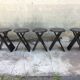 Set of 5 folding Suzy stools by Adrian Reed, black