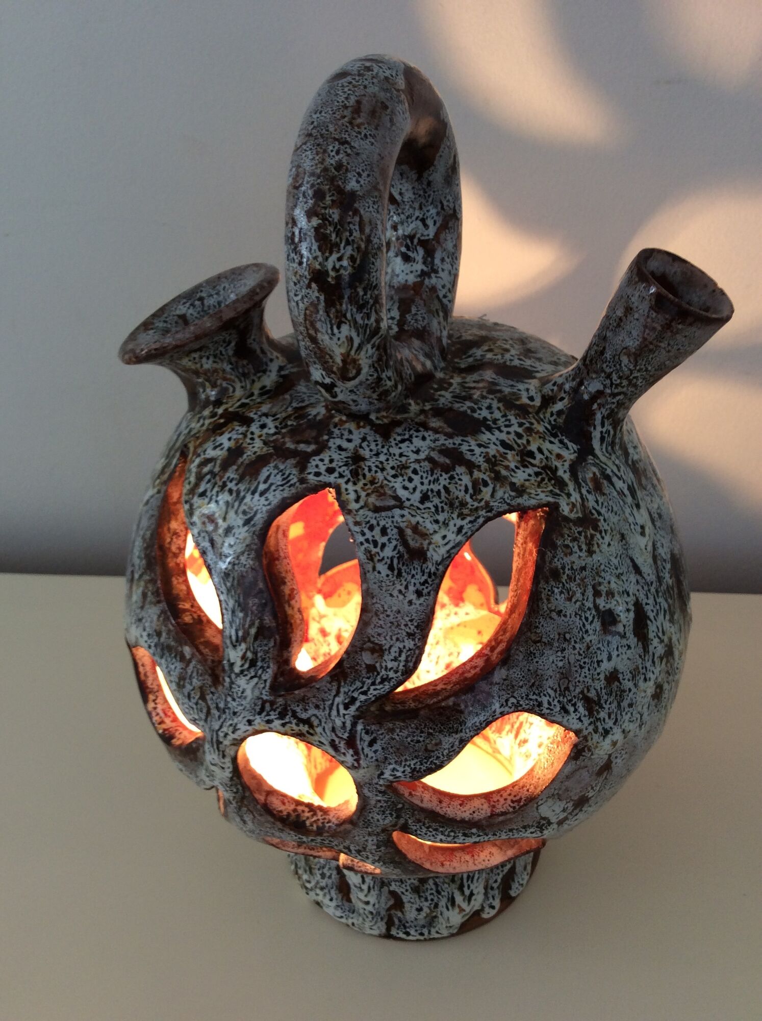 Vallauris lamp from the 60s in openwork ceramic