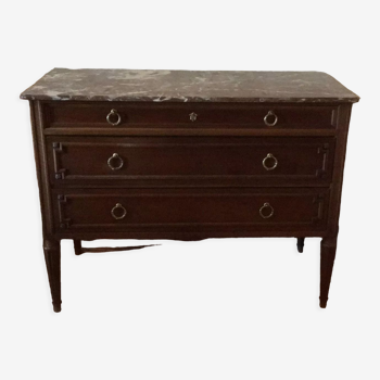Louis XVI style chest of drawers with marble