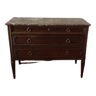 Louis XVI style chest of drawers with marble