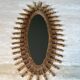 Oval Mirror in Rattan. Woven Willow and Bamboo. French Work from the Riviera.