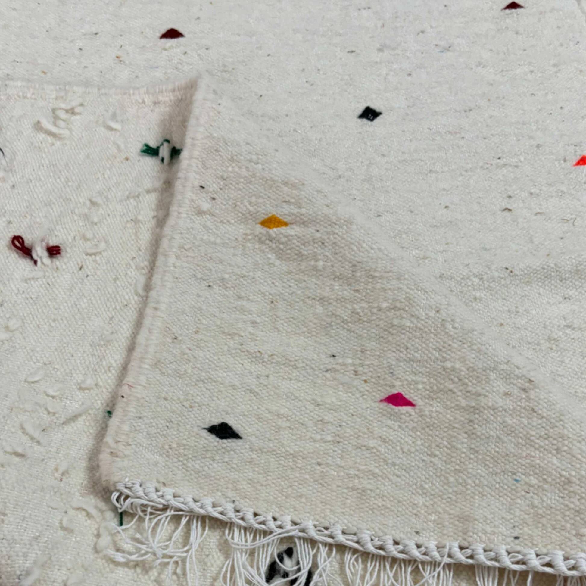 Berber kilim rug • minimalist design with colorful dots