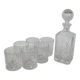 set consisting of a whiskey decanter and 6 crystal glasses 1970