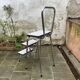 Vintage stepladder in Formica, wood and chromed metal