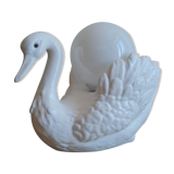 Vintage opaline globe bedside swan lamp