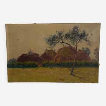 Ancient landscape - oil on canvas