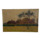 Ancient landscape - oil on canvas