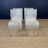 Set of 4 FPE chairs by Ron Arad for Kartell translucent grey 2000s Italy