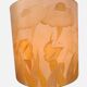 1970s table lamp in ceramic, signed, with a hand-painted silk shade.