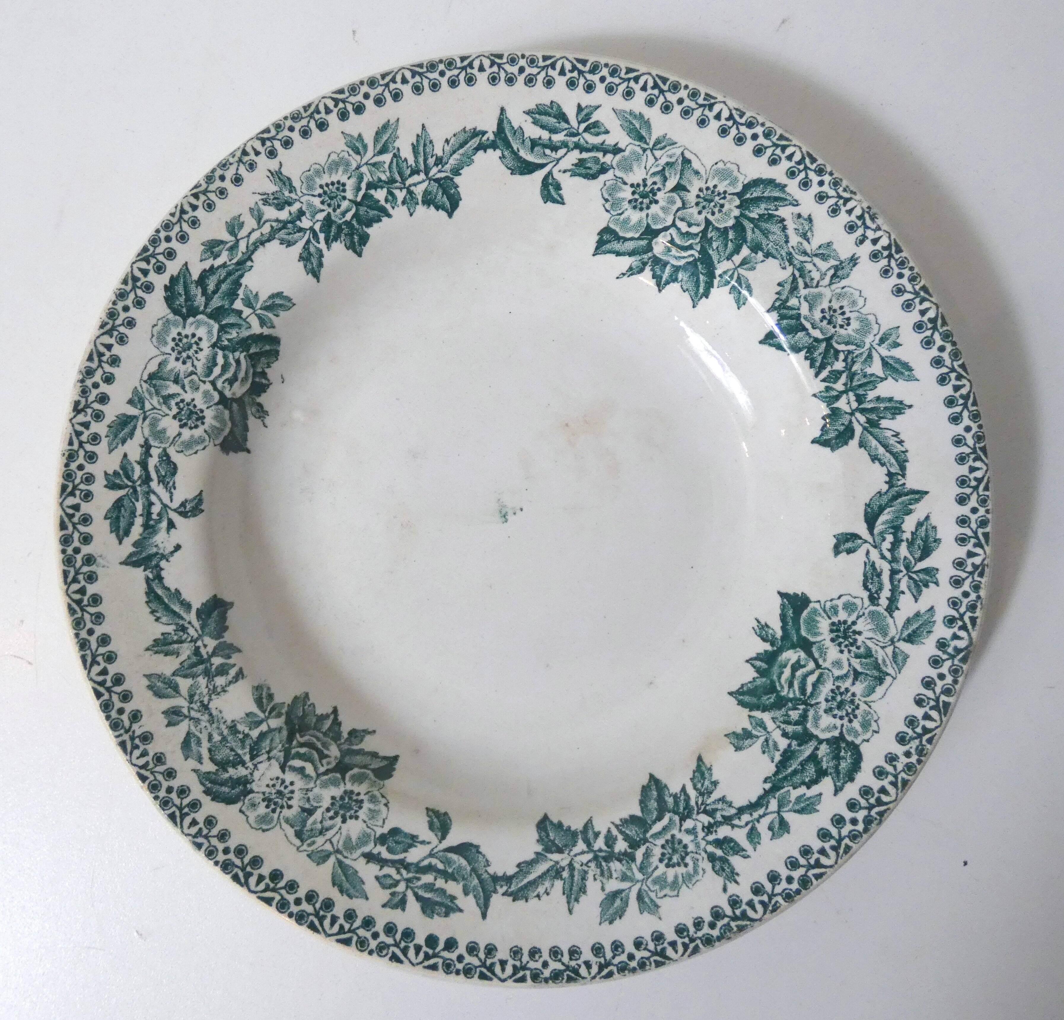 Iron earth 5 deep plates model flowers eglantines guadeloupe