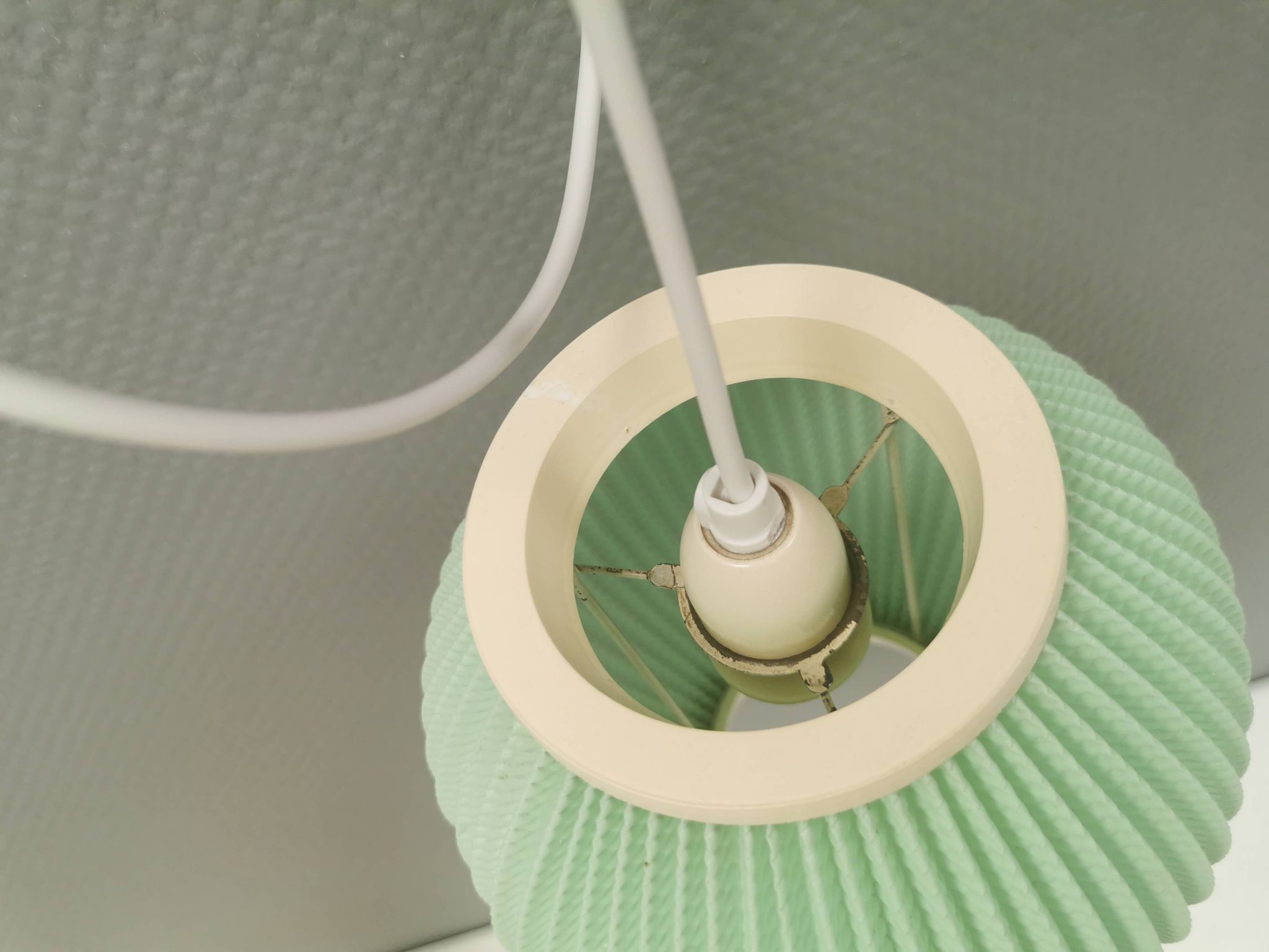 Danish pleated hanging lamp, Pearl Shade, produced by Hoyrup Light and designed by Lars E Schiøler