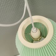 Danish pleated hanging lamp, Pearl Shade, produced by Hoyrup Light and designed by Lars E Schiøler