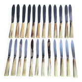 Coffret de 12 grands et 12 petits couteaux manche corne – Art déco