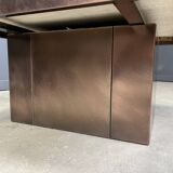 Pair of copper and travertine coffee tables by Belgochrom, 1970s