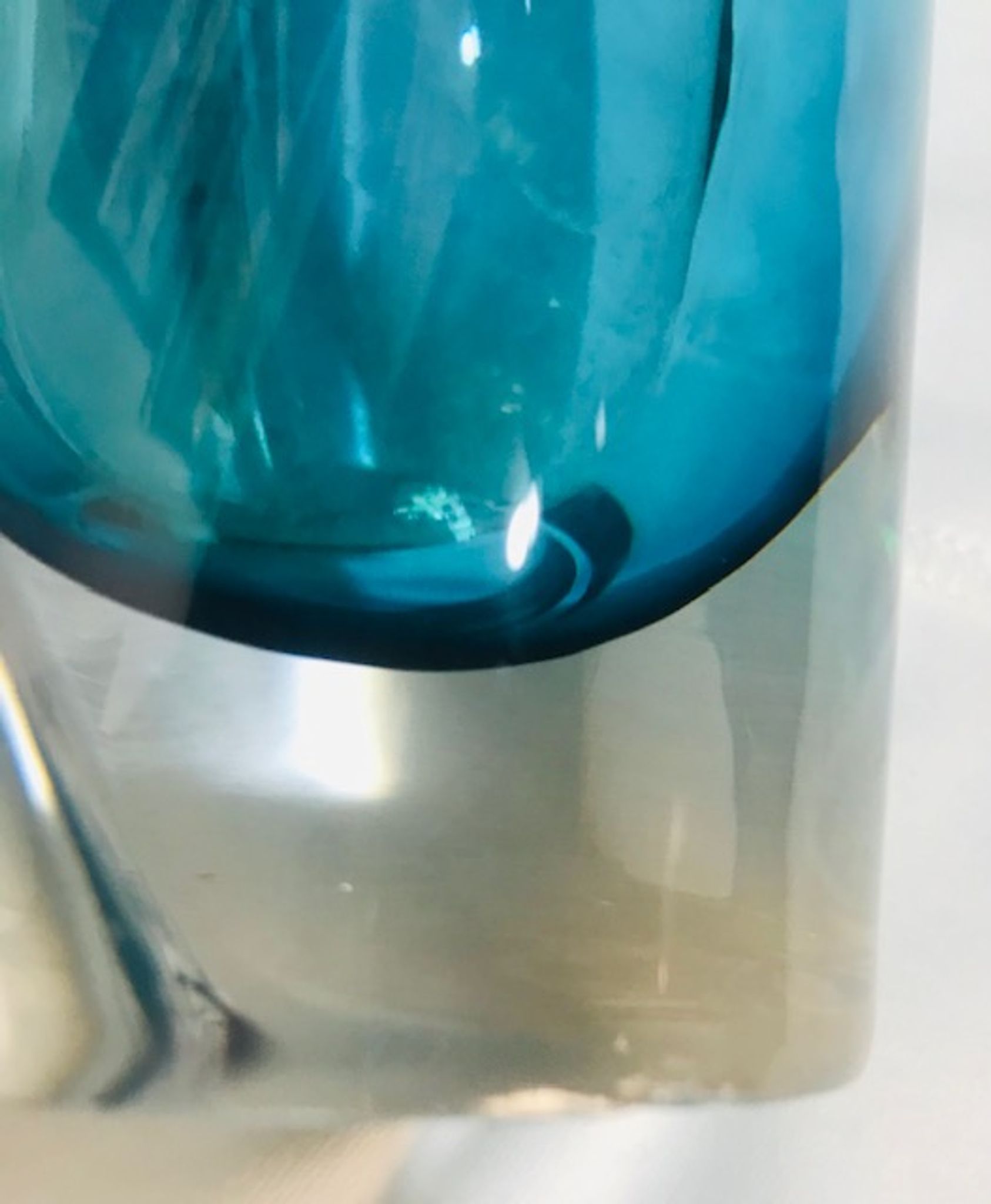 Kosta boda vase in purple glass blue green and transparent