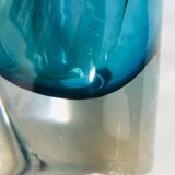 Vase kosta boda en verre violet bleu vert et transparent