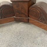 Round Empire style pedestal table in mahogany and marble, 19th century