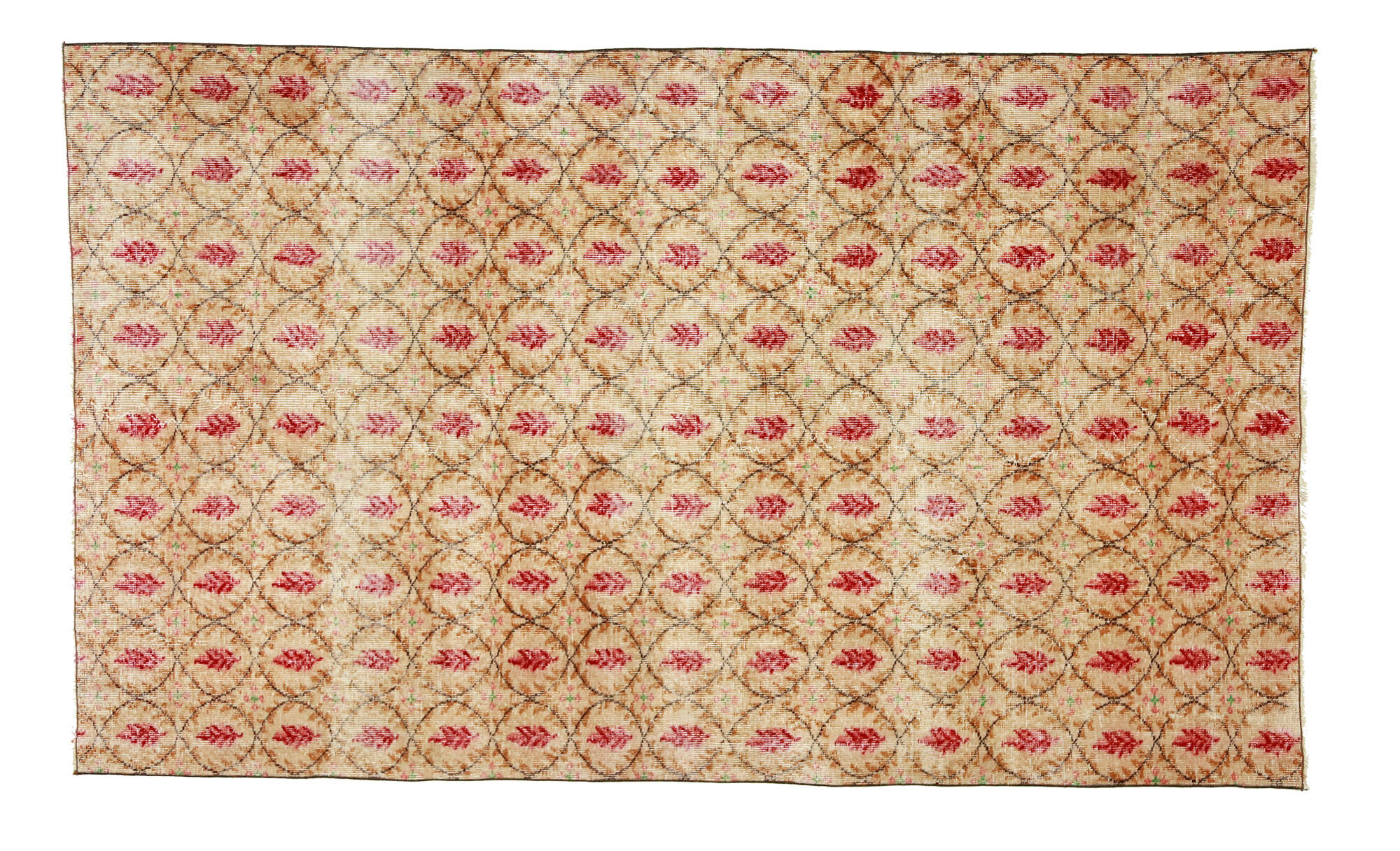 Anatolian handmade vintage rug 247 cm x 125 cm