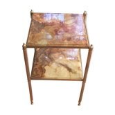 Marble and brass side table
