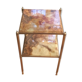 Marble and brass side table