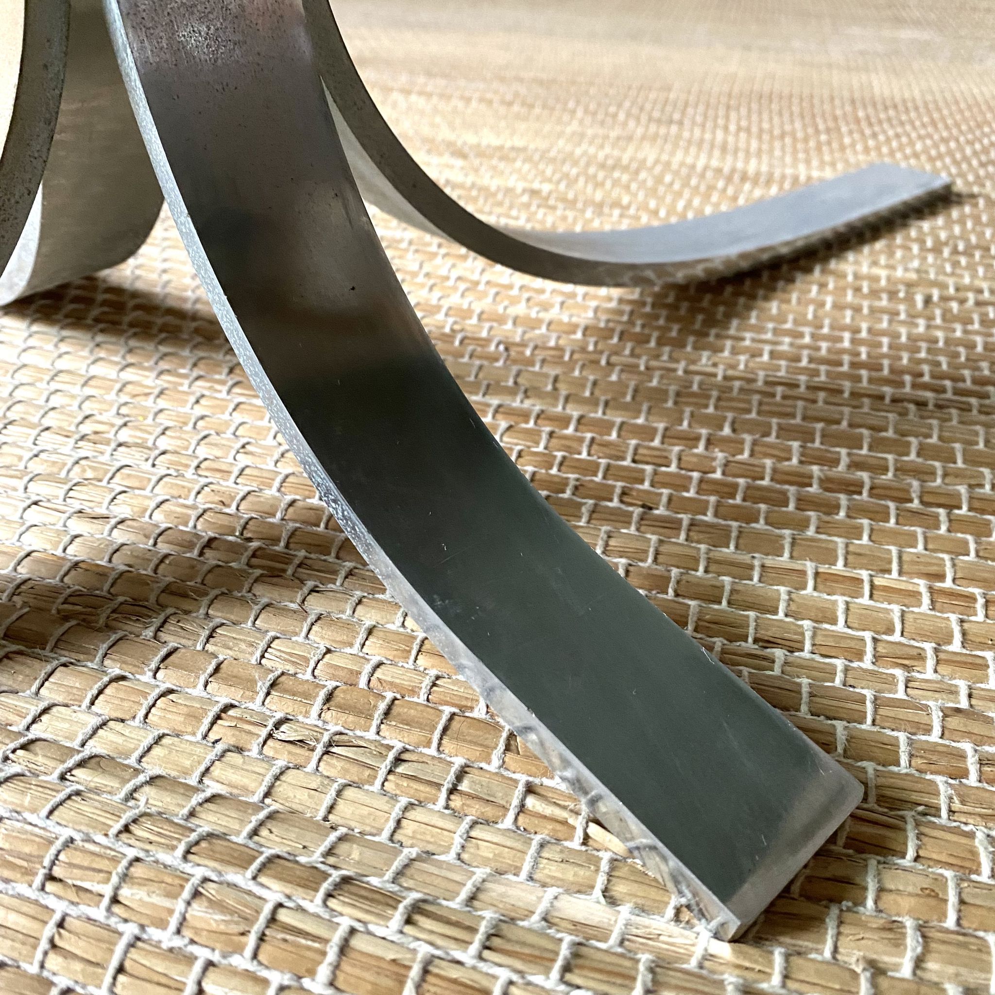 70s design coffee table in metal and smoked glass