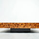 Table basse marqueterie de bois d’olivier par Sandro Petti 1970
