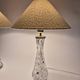 Elegant pair of table lamps The Modern Scandinavian Modern with Orrefors glass and brass.
