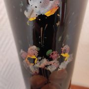 Vase en opaline noire