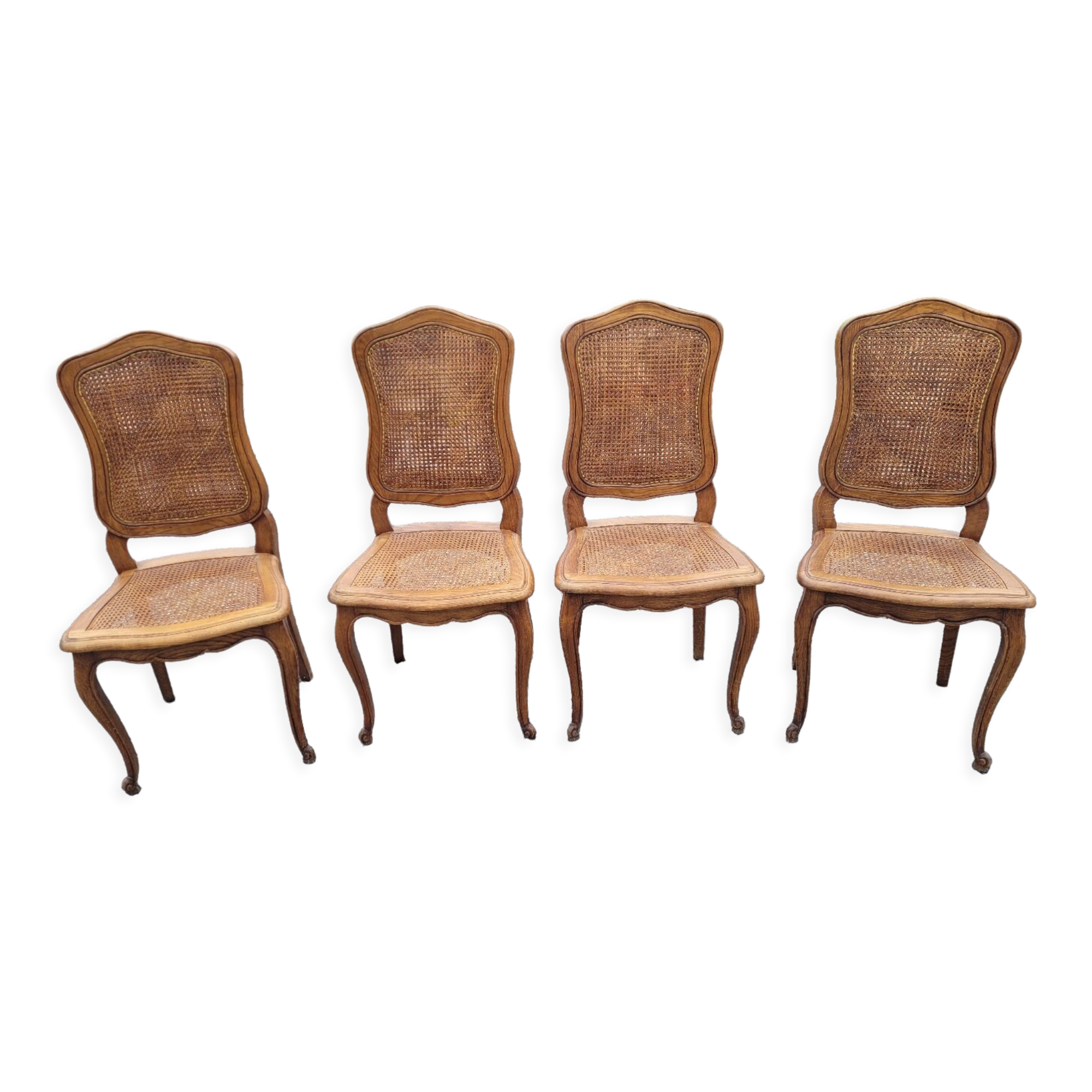 4 Louis XV style chairs cannée