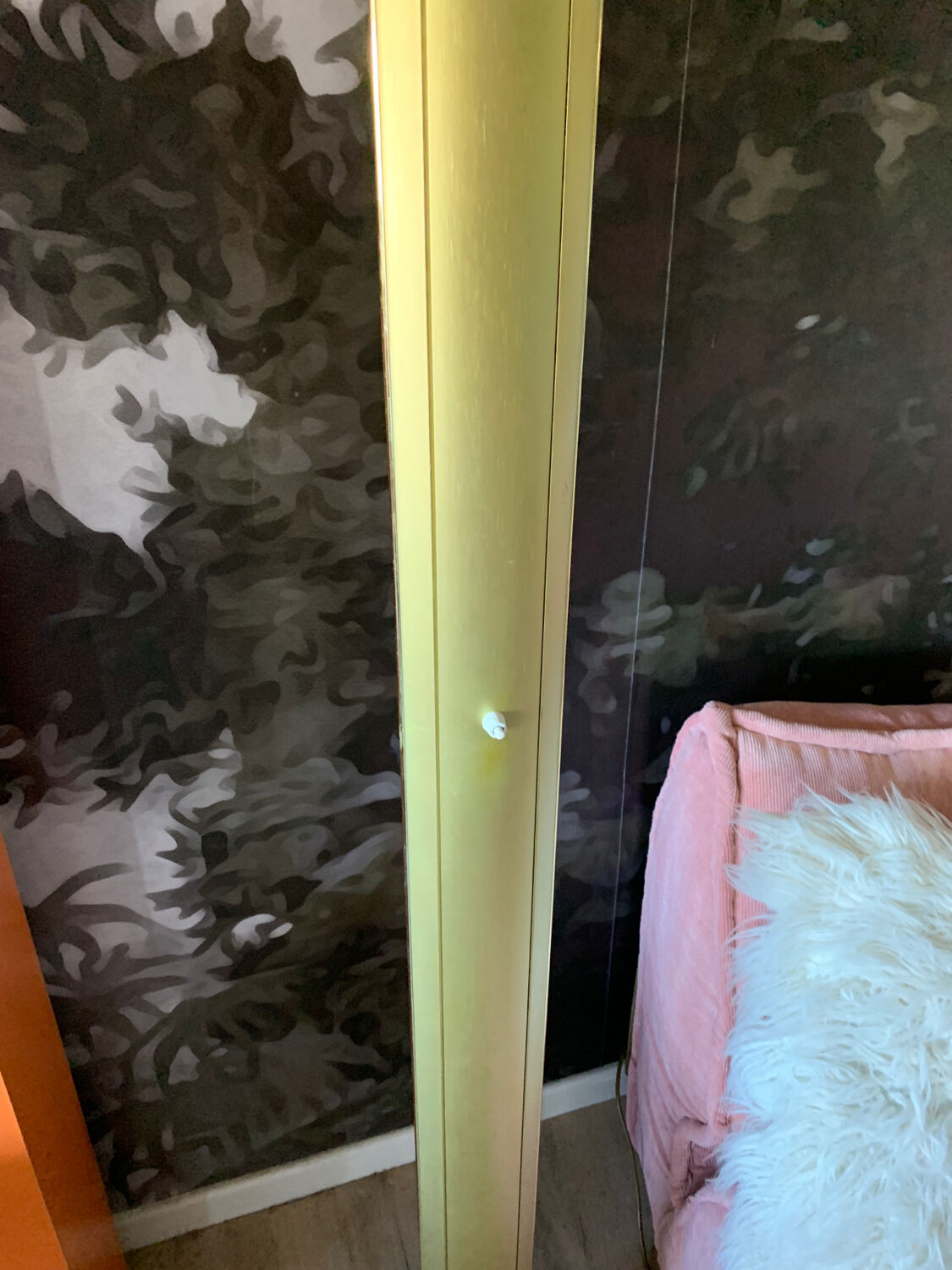Floor lamp 80s brass and glass