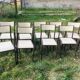 Lot de 10 chaises d'école années 70 blanc