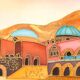 Orientalist painting Lavi Group Israel – Desert Oasis - epoch: XXth Century