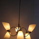 1950s chandelier in brass and glass
