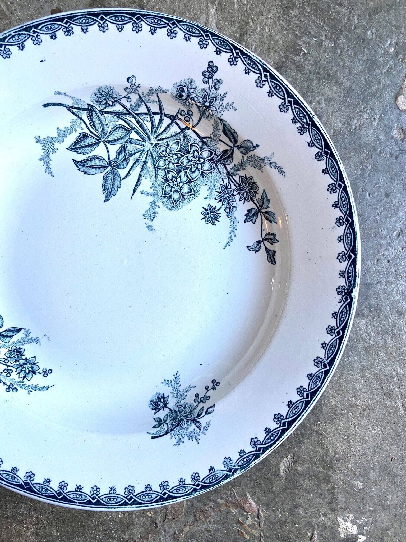 Sainte Amandinoise hollow plate in iron clay, "Margot" service