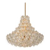 Chandelier, brass and crystal glass by Kinkeldey, Germany, 1970s.