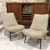 Pair of armchairs by Pierre Guariche for Steiner reupholstered.