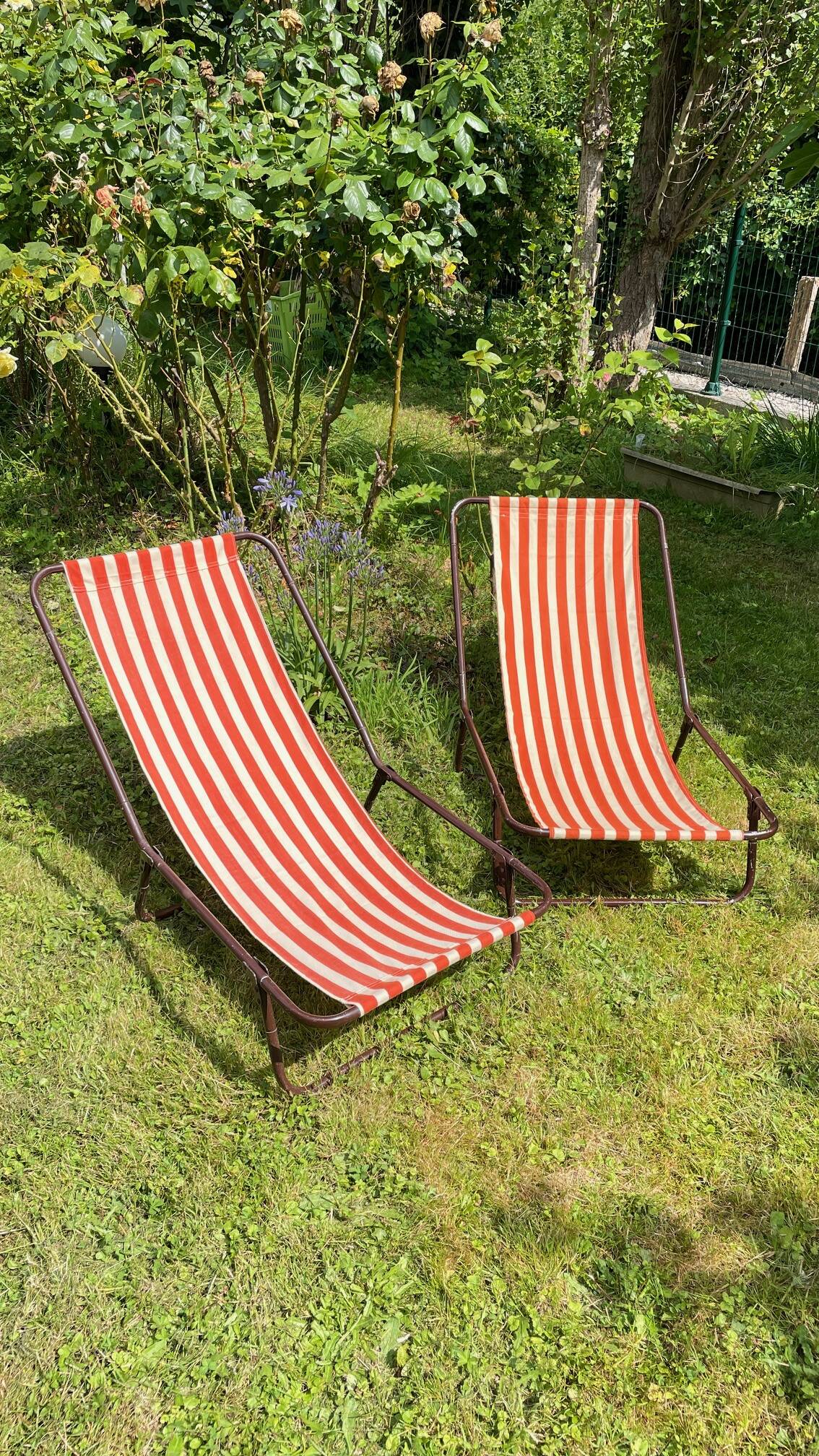 Vintage portable and removable deckchair