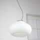 Suspension Vintage Chrome & Opaline, années 1980