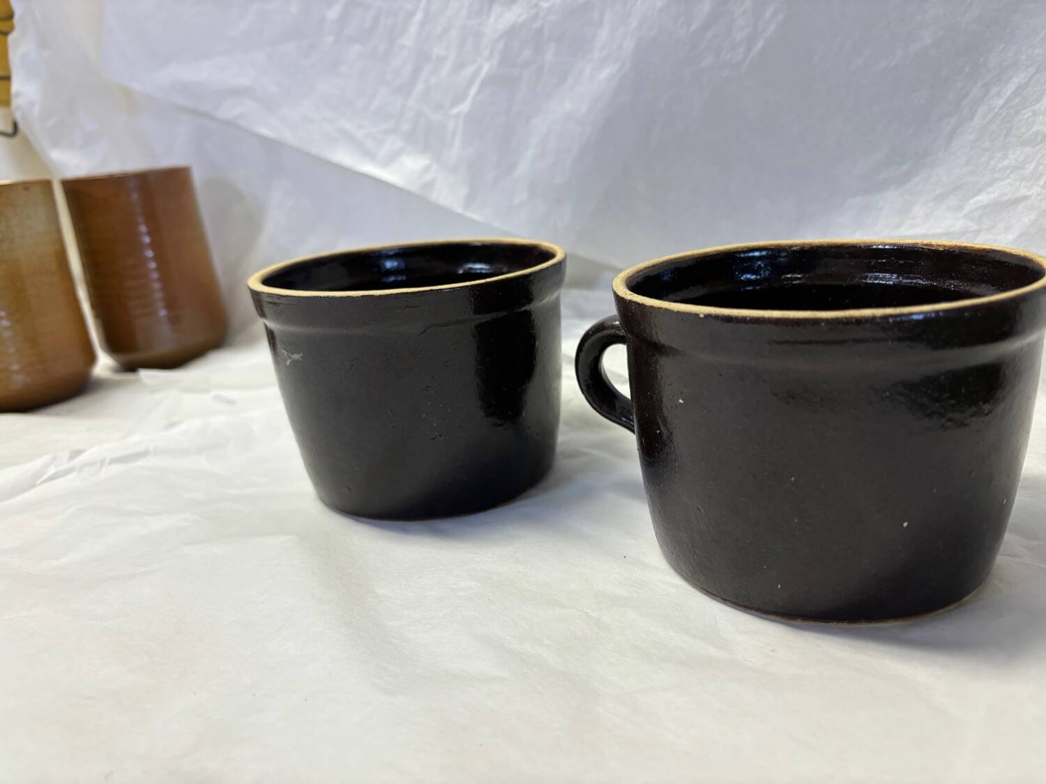 Ensemble de 2 tasses en terre vernissé