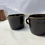 Set of 2 glazed earthenware cups
