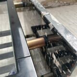 Coffee table year 80 Italian marble and glass