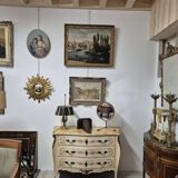 Louis XV style chest of drawers painted with flowers, Italian manufacture